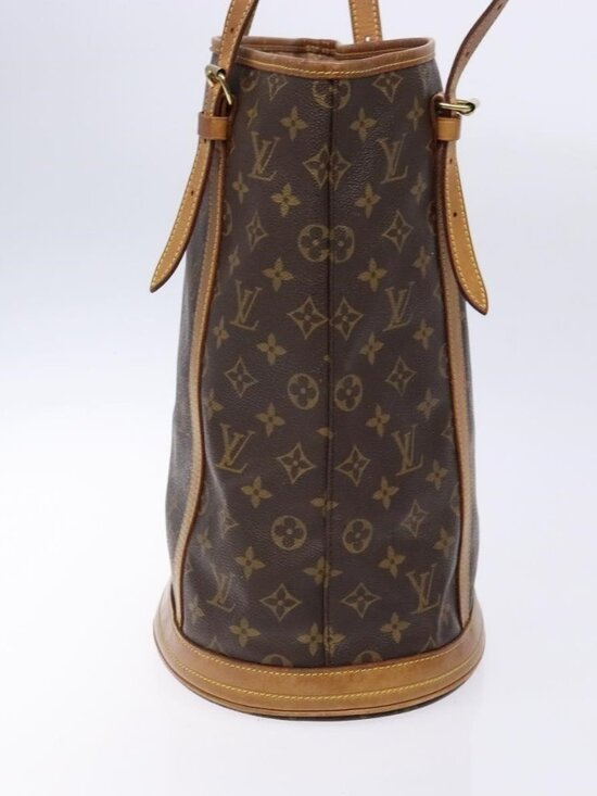 Authentic LOUIS VUITTON Monogram Bucket GM Shoulder Bag M42236 LV - Picture 12 of 16